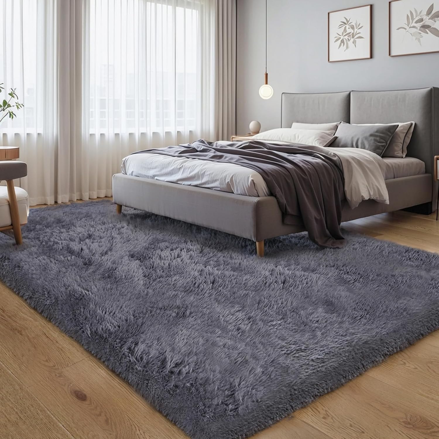 Pink Fluffy Shag Area Rug