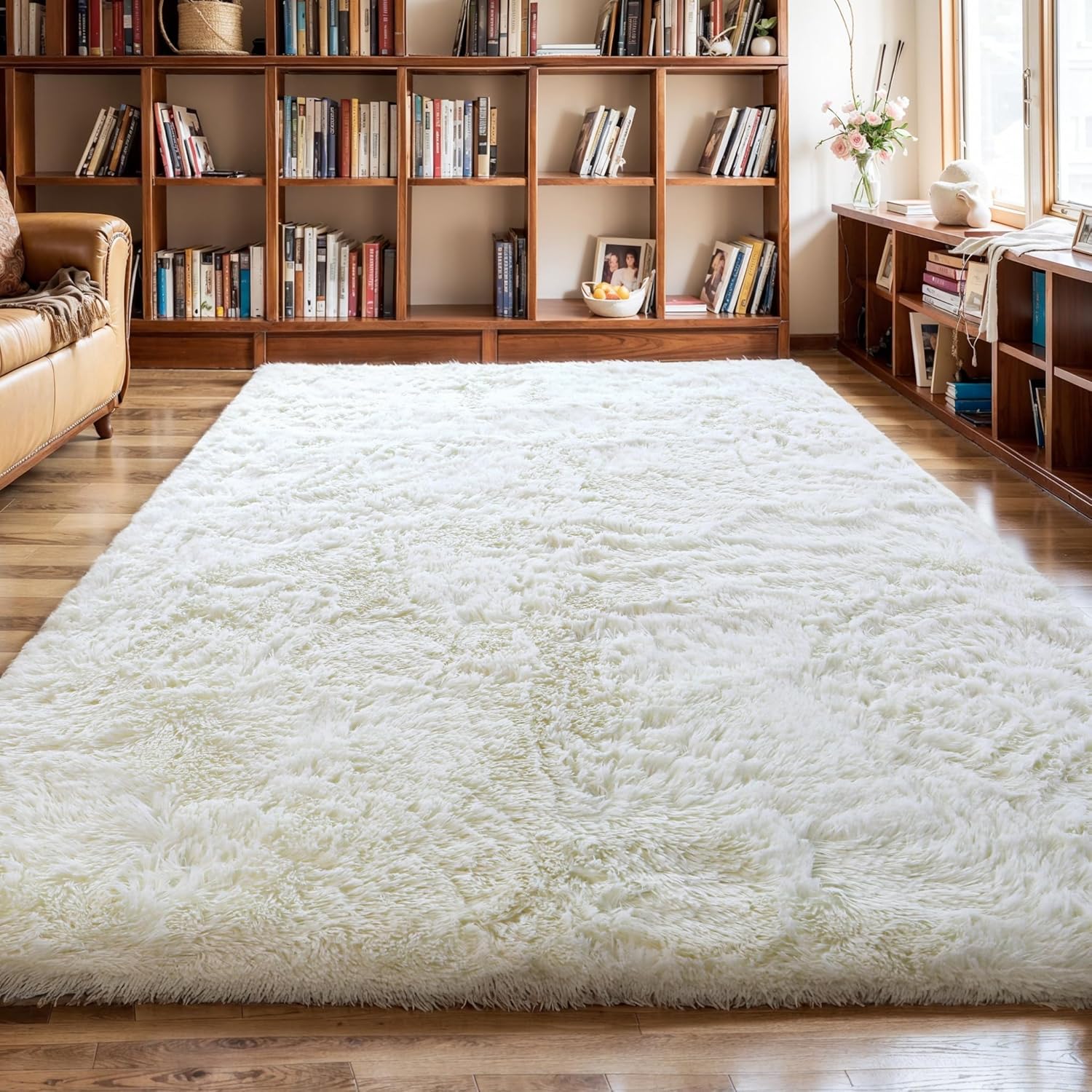 Pink Fluffy Shag Area Rug
