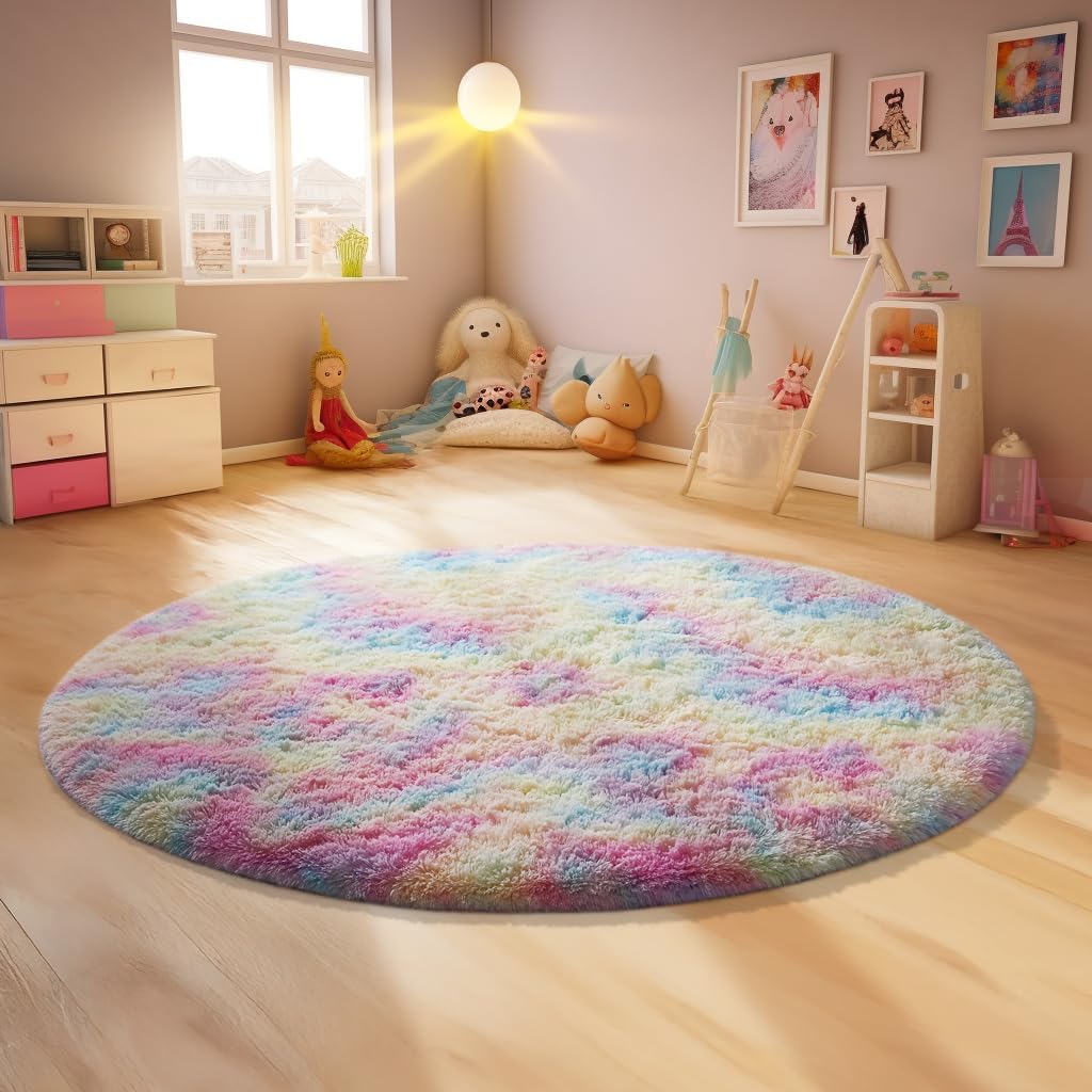 Grey Fluffy Shag Area Rug