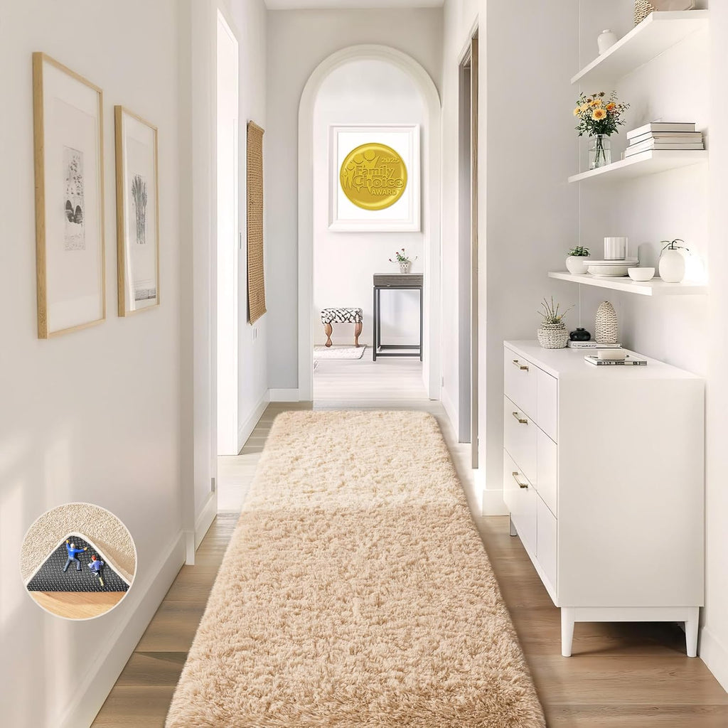 Grey Fluffy Shag Area Rug
