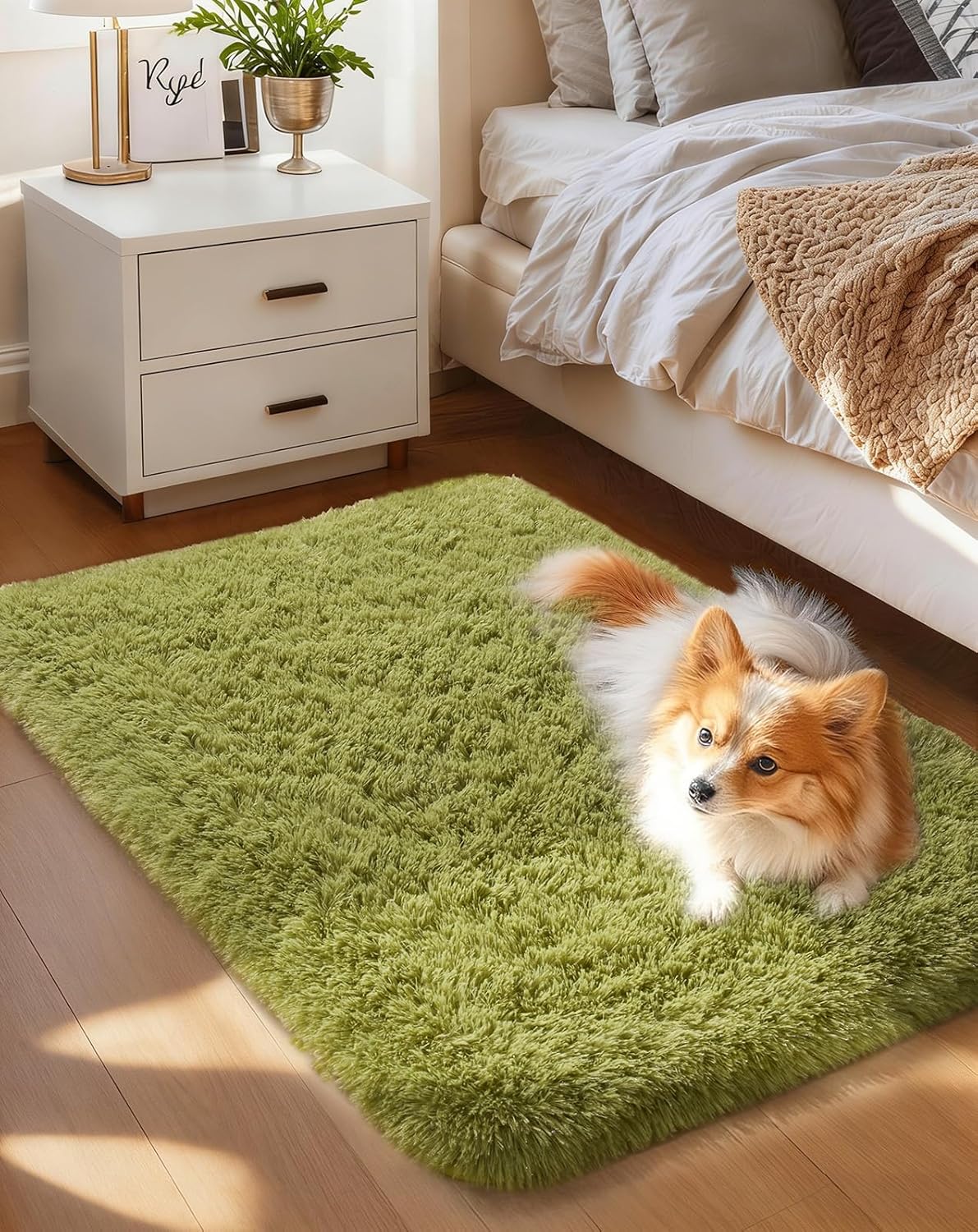 Grey Fluffy Shag Area Rug