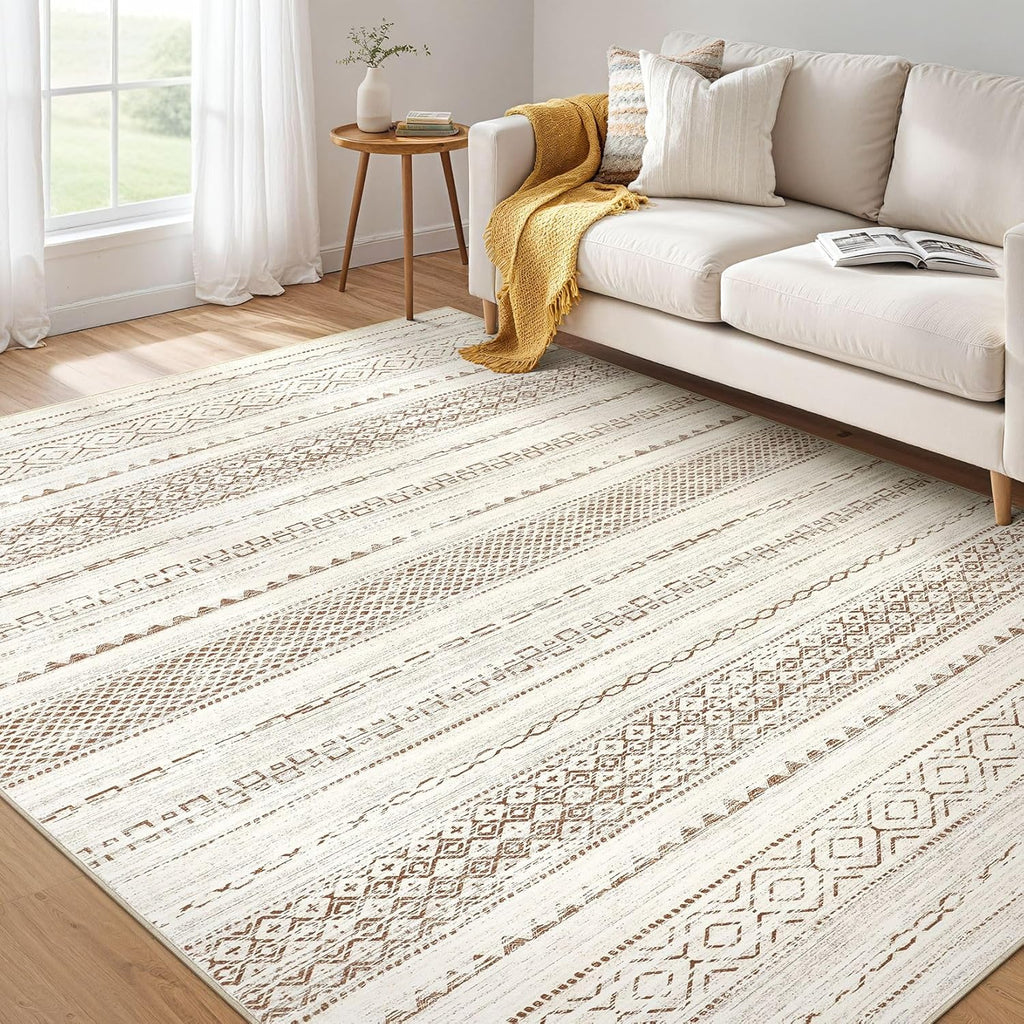 Boho Moroccan Washable Area Rug