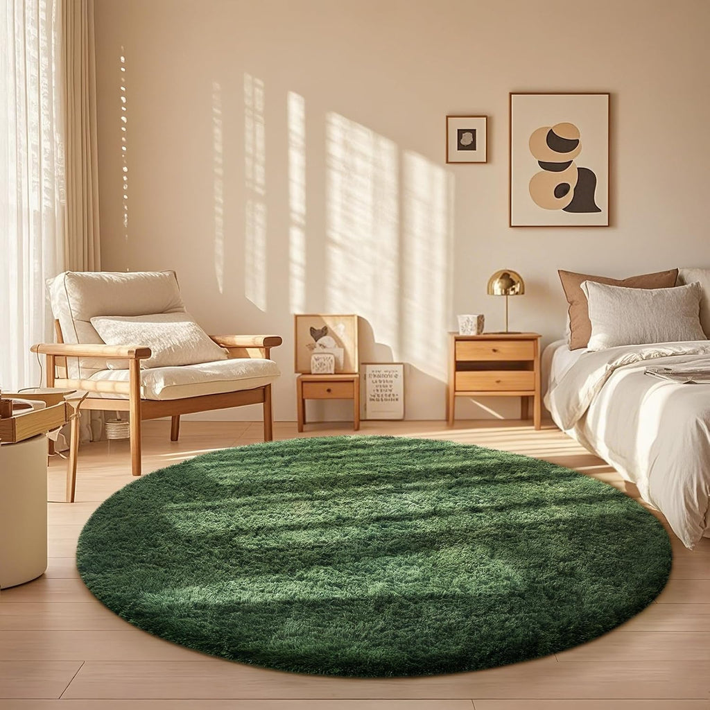 Grey Fluffy Shag Area Rug