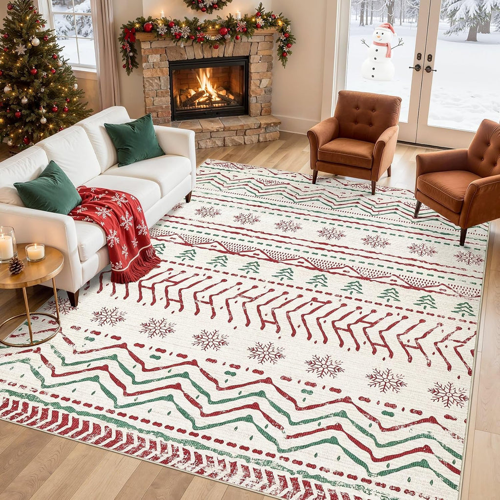 Boho Moroccan Washable Area Rug