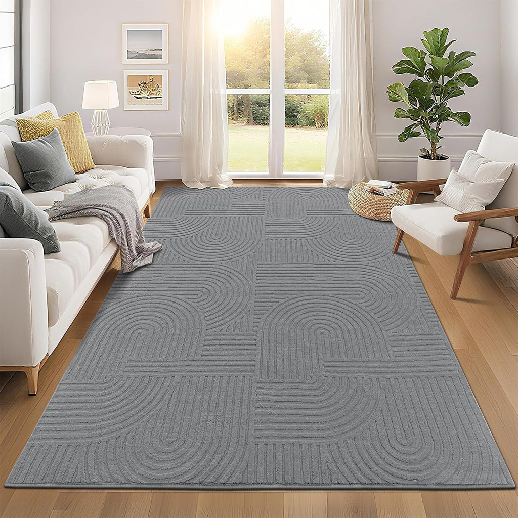 Modern Beige Washable Area Rug