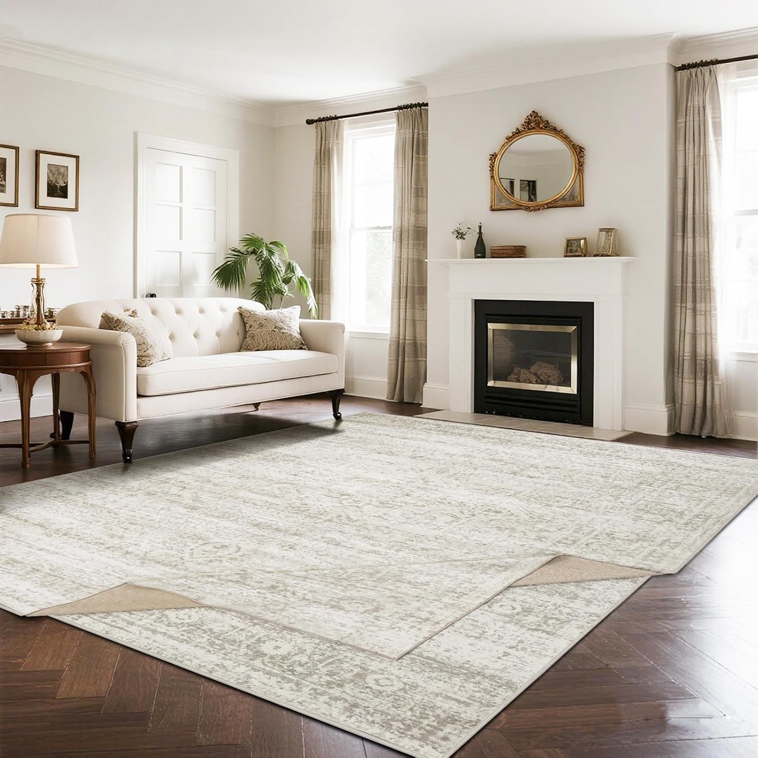 Vintage Faux Wool Area Rug