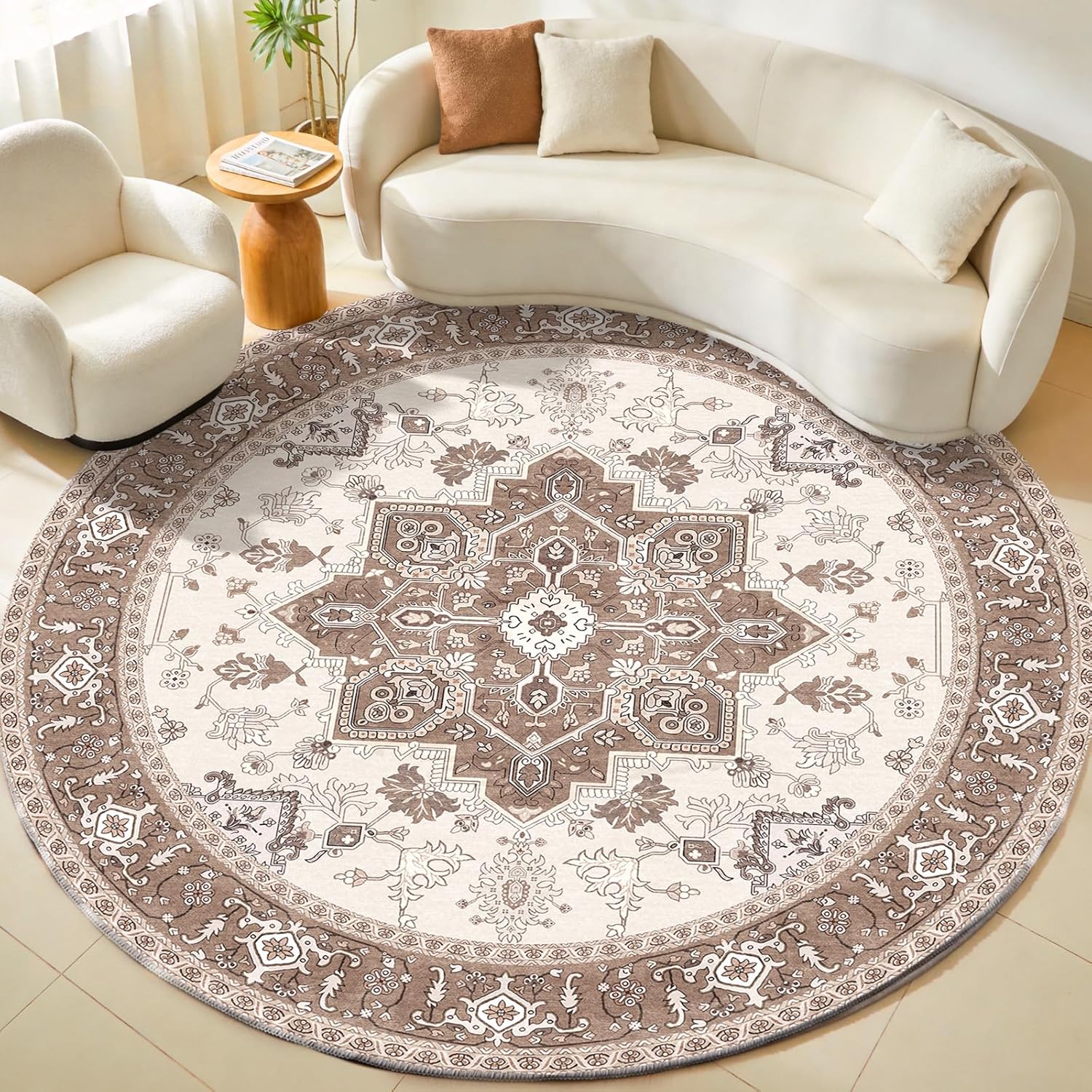 Navy Gold Washable Area Rug