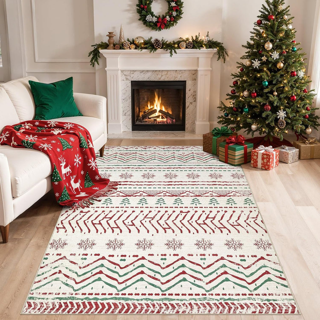Boho Moroccan Washable Area Rug