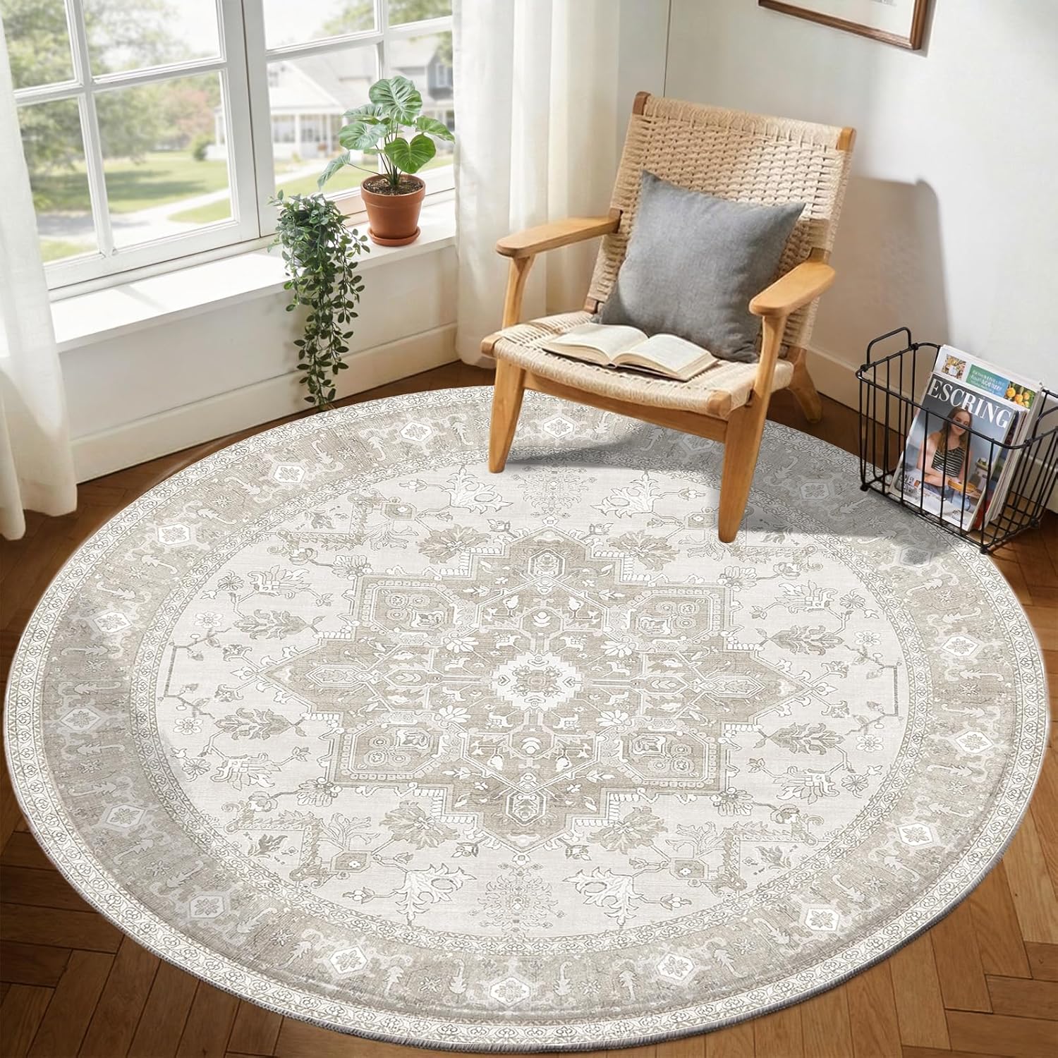 Navy Gold Washable Area Rug