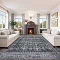 Green Washable Boho Area Rug