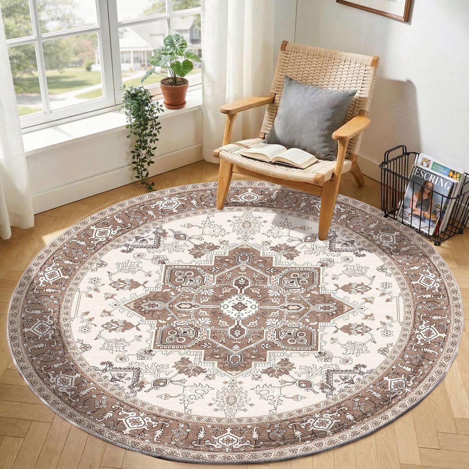 Navy Gold Washable Area Rug