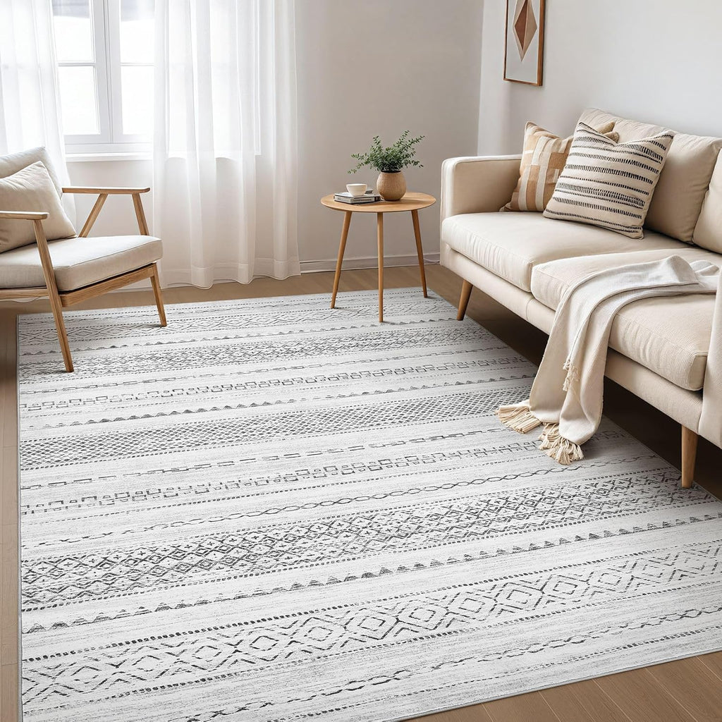 Boho Moroccan Washable Area Rug