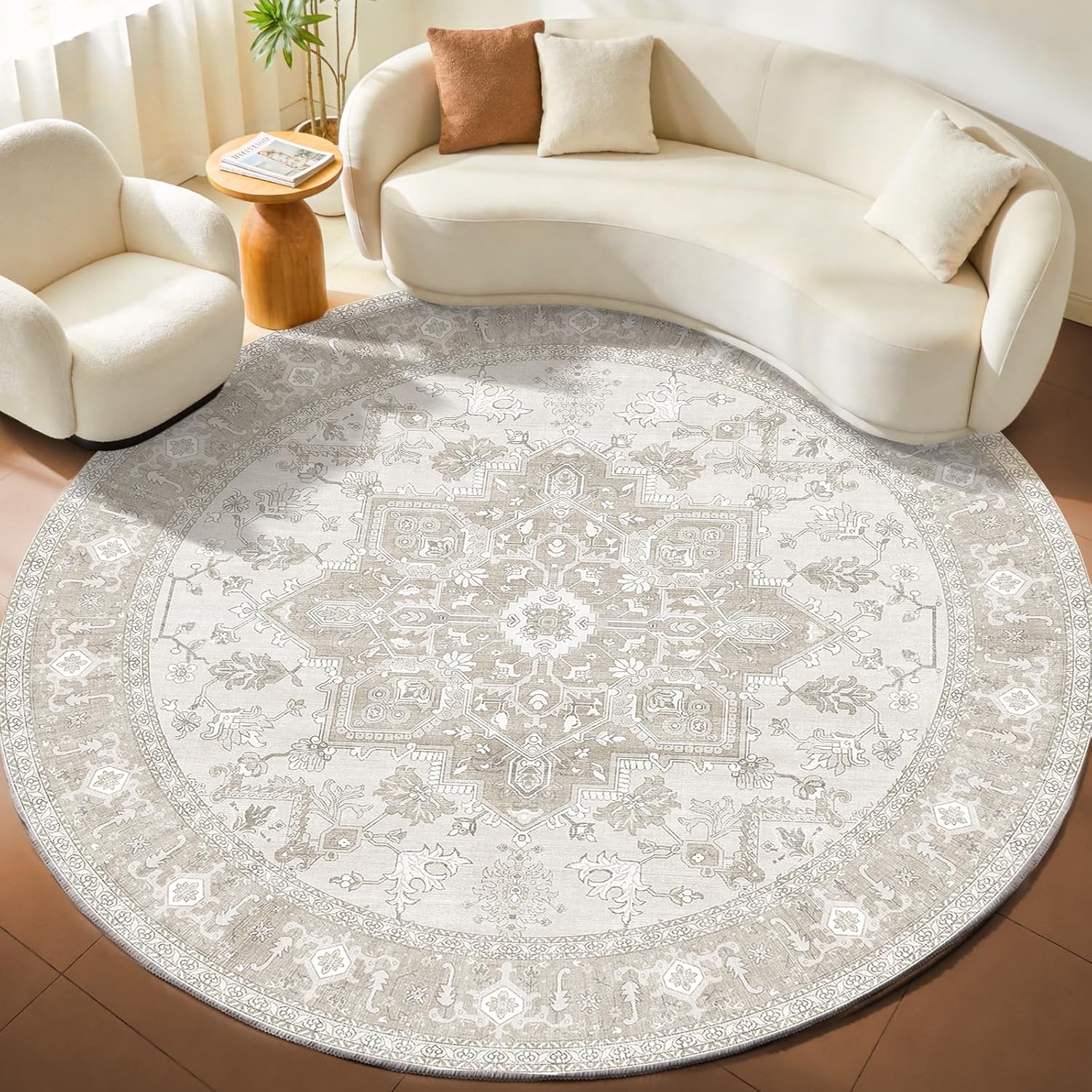 Navy Gold Washable Area Rug