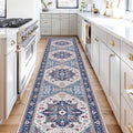Navy Gold Washable Area Rug