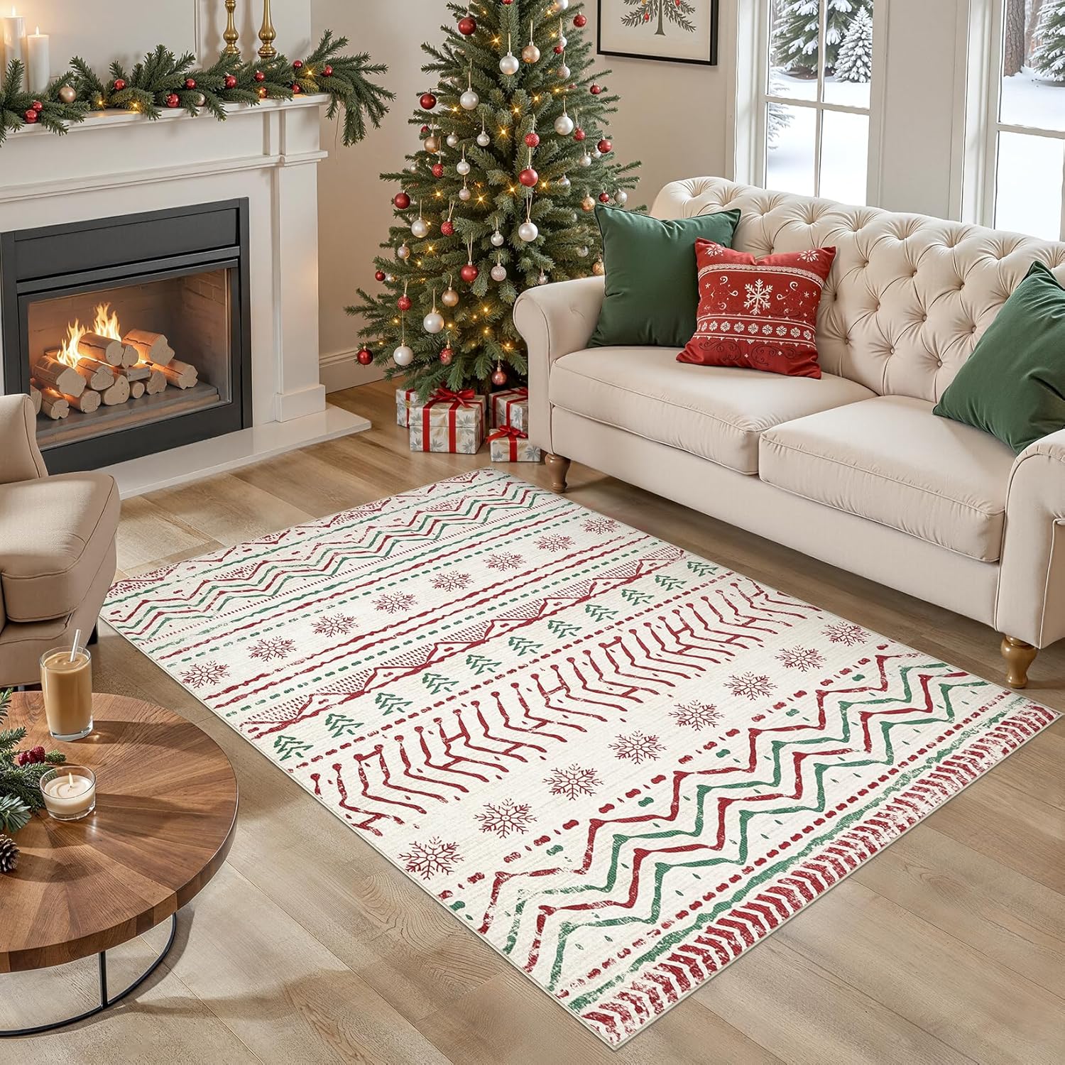 Boho Moroccan Washable Area Rug