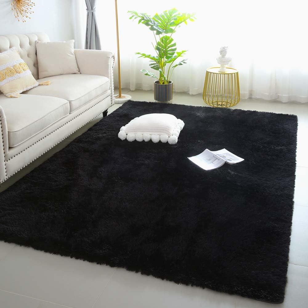 Pink Fluffy Shag Area Rug