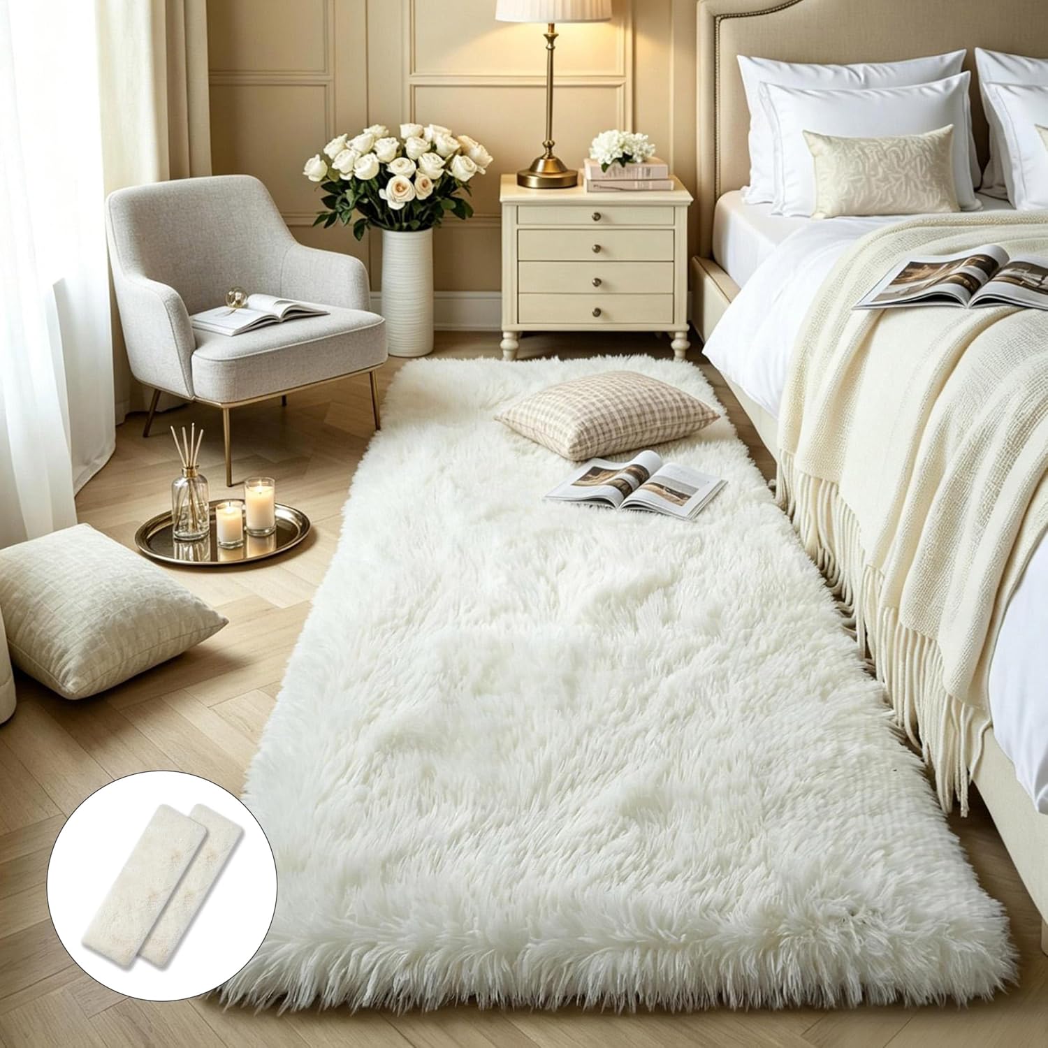 Pink Fluffy Shag Area Rug