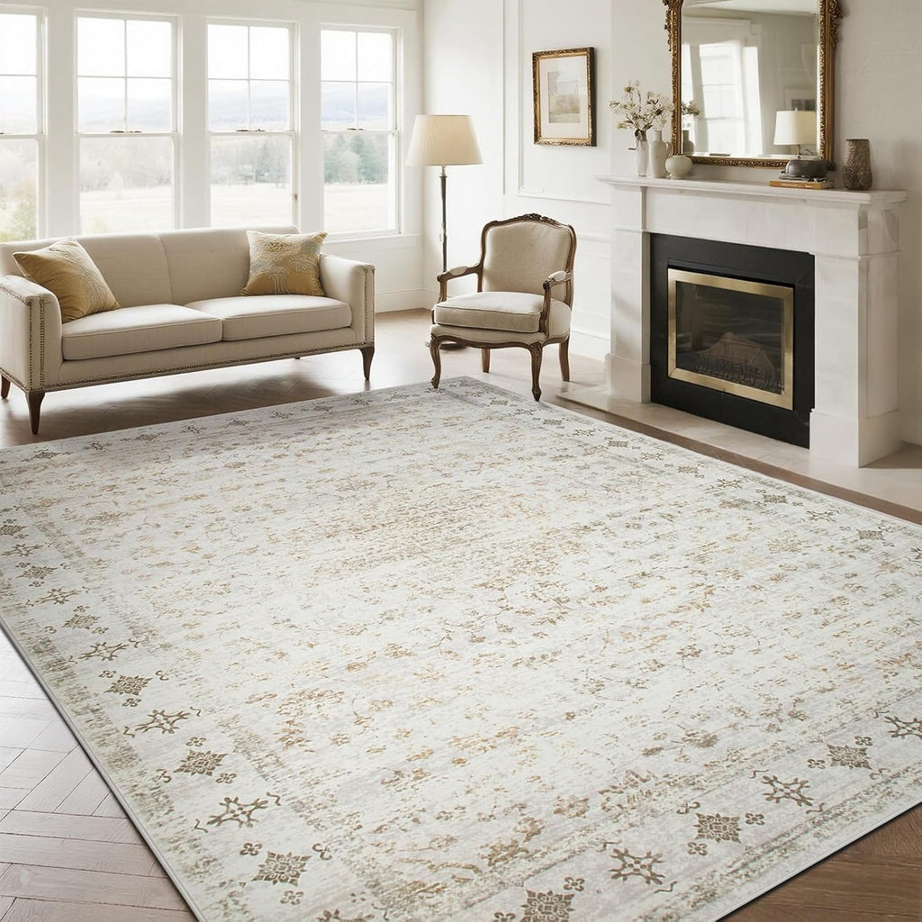 Vintage Faux Wool Area Rug