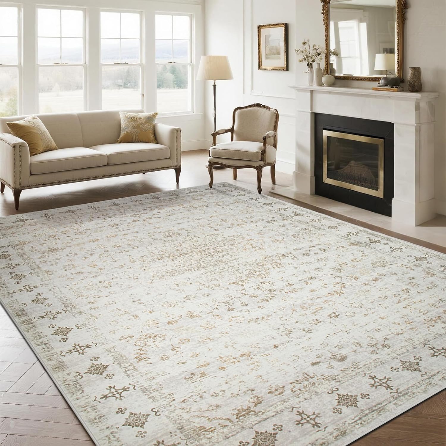 Vintage Faux Wool Area Rug