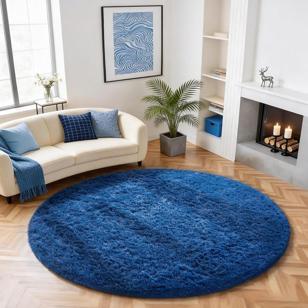 Grey Fluffy Shag Area Rug