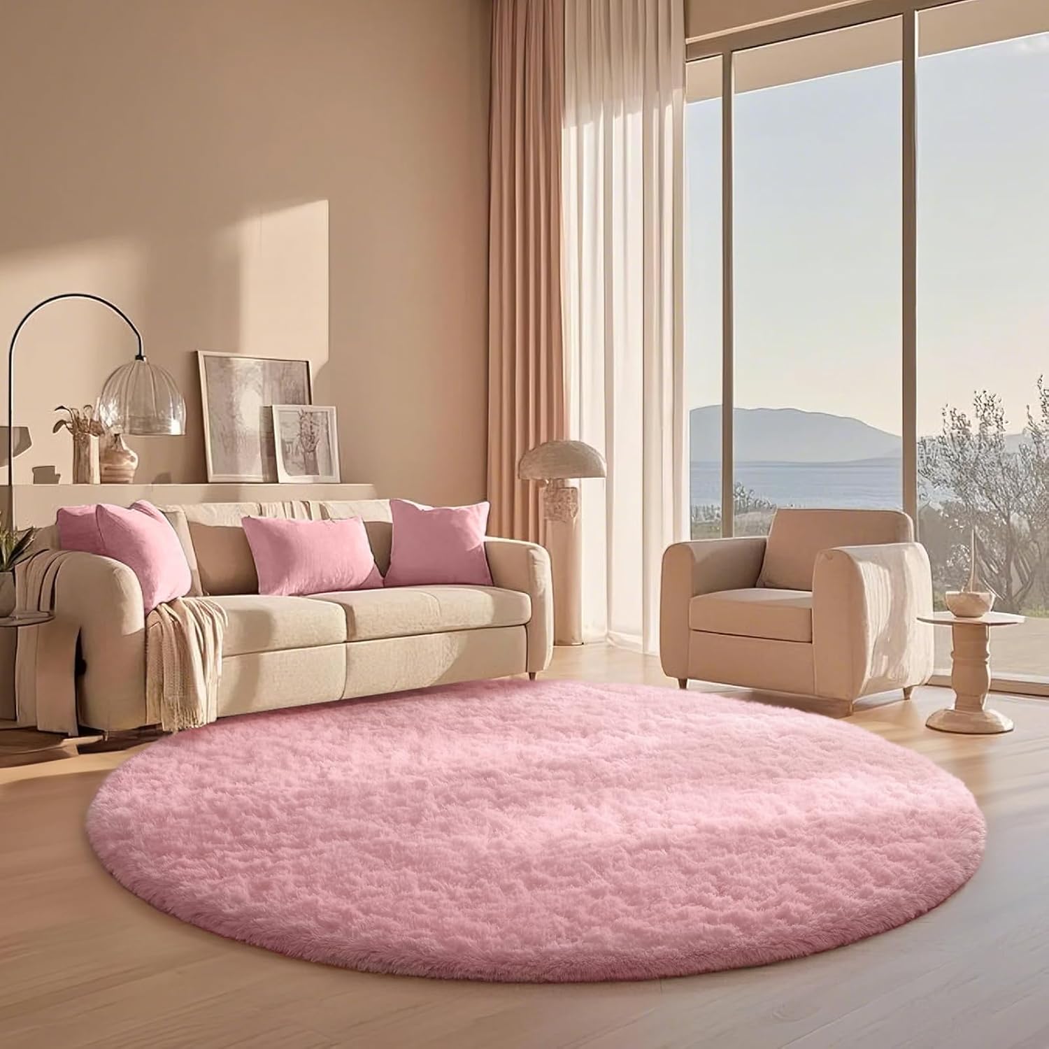 Grey Fluffy Shag Area Rug
