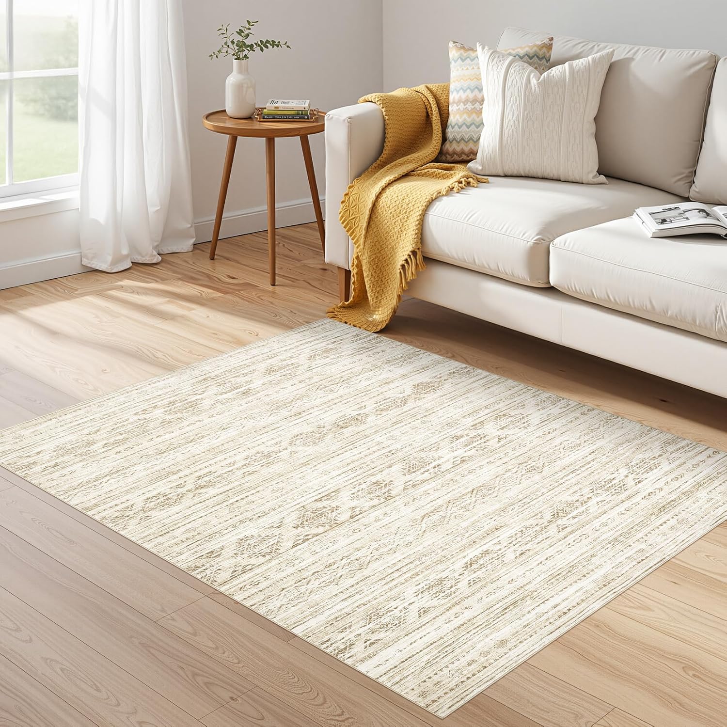Boho Moroccan Washable Area Rug