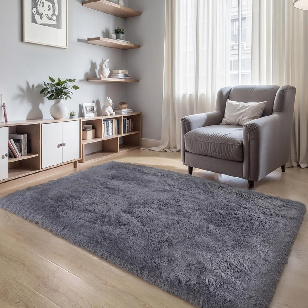 Pink Fluffy Shag Area Rug