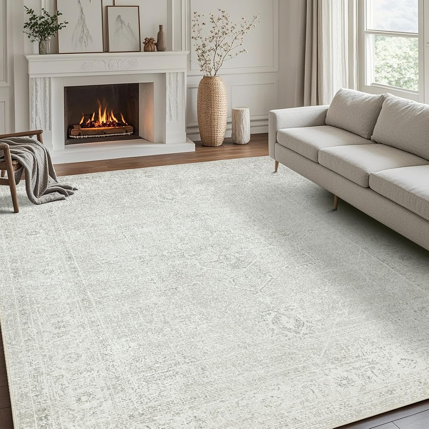 Vintage Faux Wool Area Rug