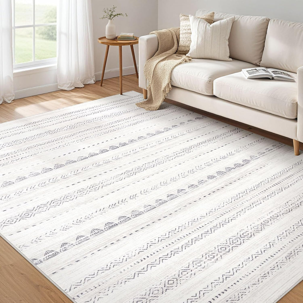 Boho Moroccan Washable Area Rug