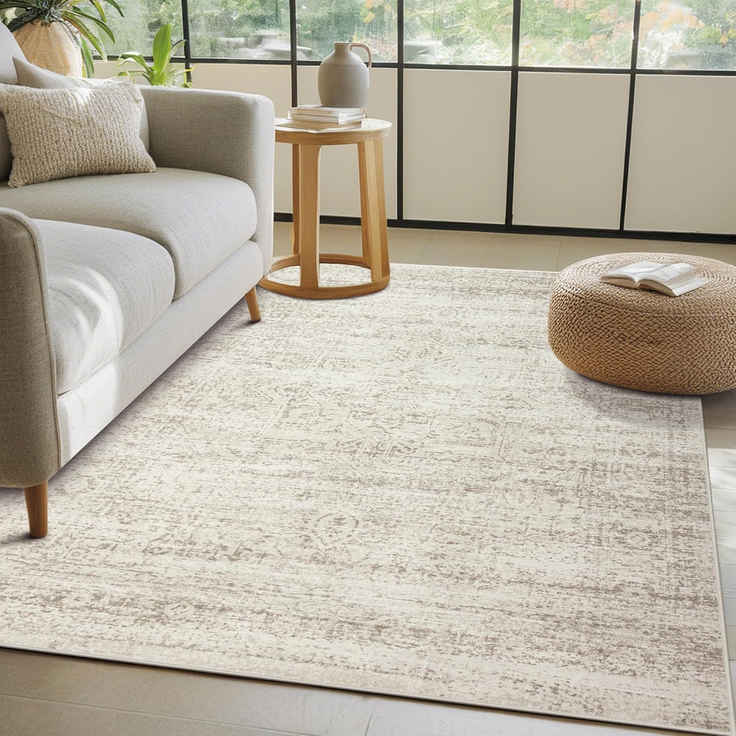 Vintage Faux Wool Area Rug