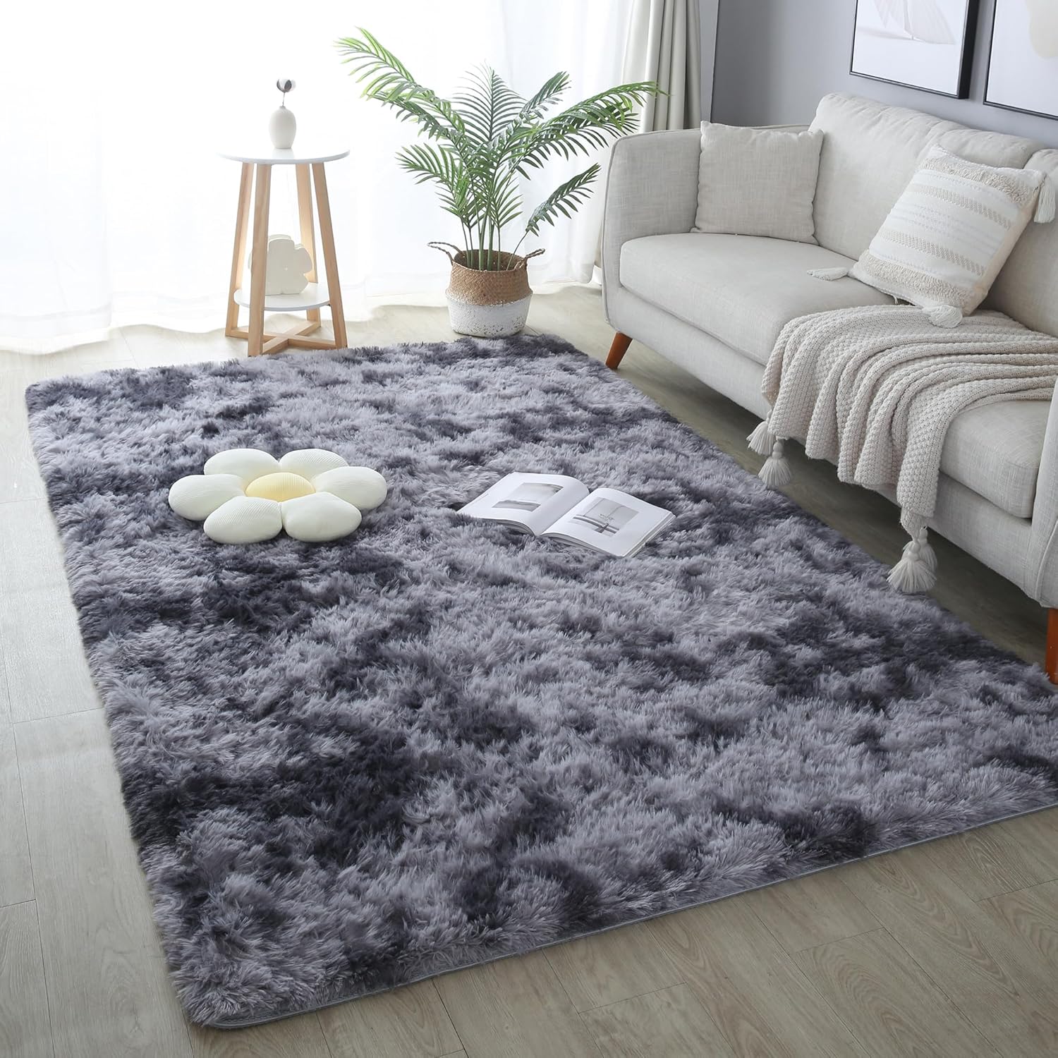 Pink Fluffy Shag Area Rug