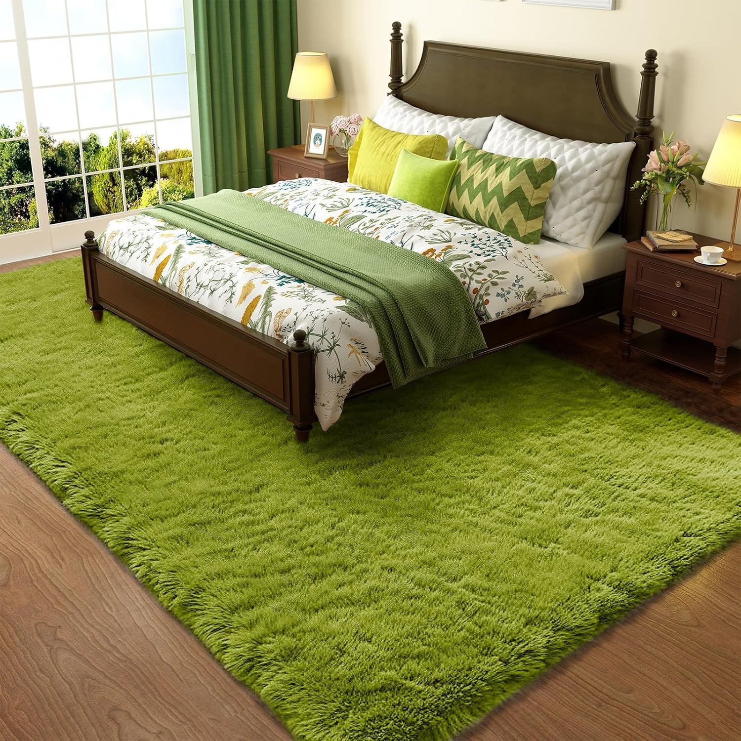 Grey Fluffy Shag Area Rug
