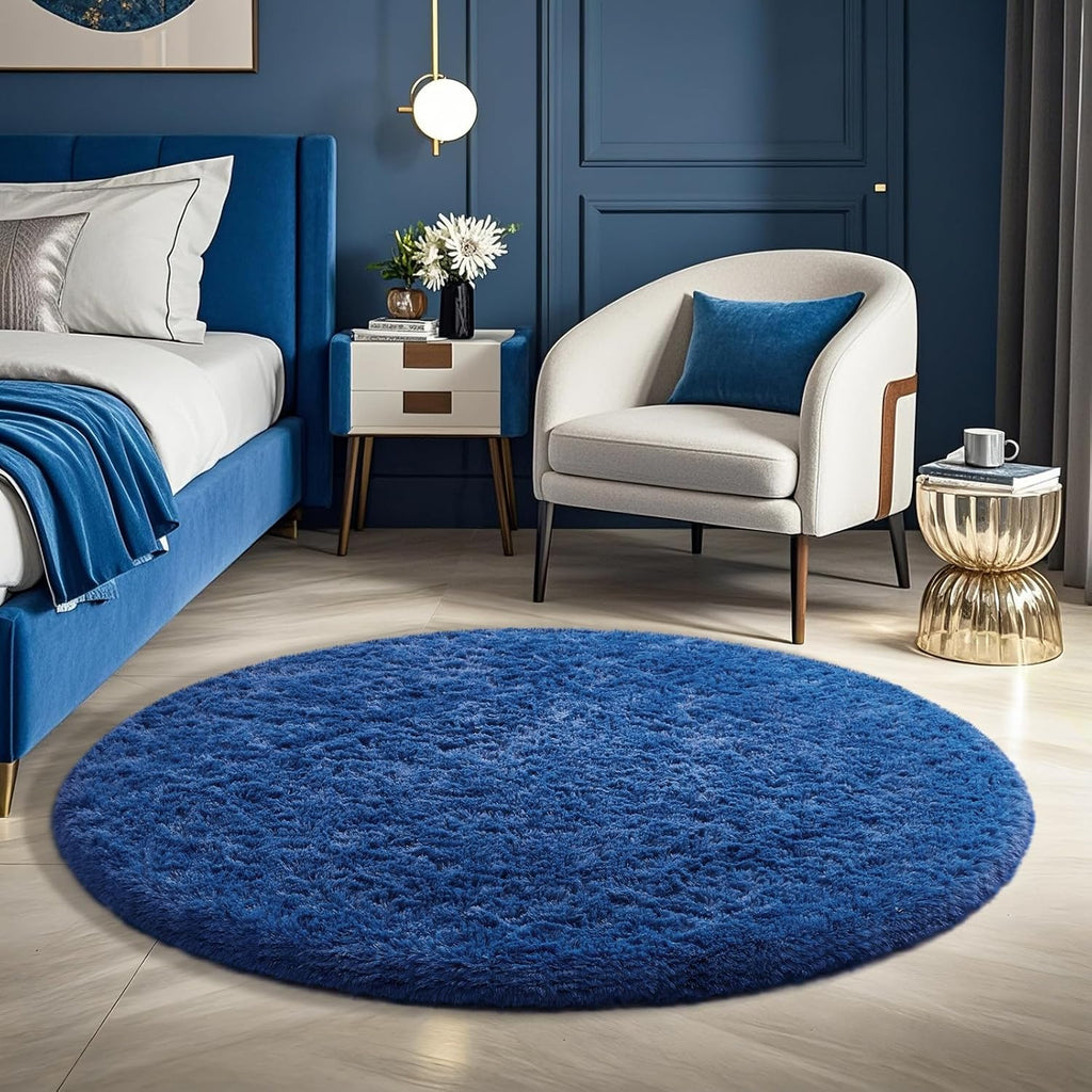 Grey Fluffy Shag Area Rug