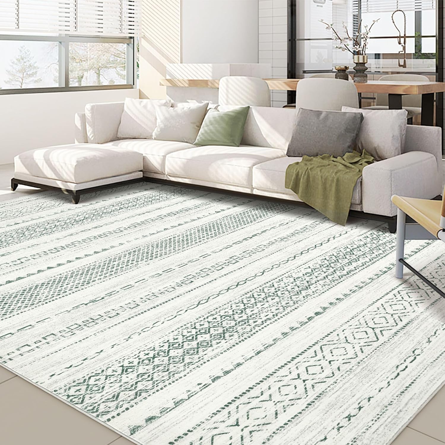 Boho Moroccan Washable Area Rug