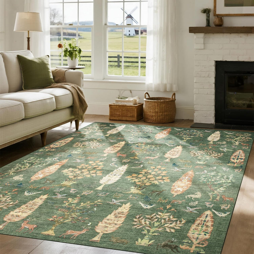 Vintage Faux Wool Area Rug