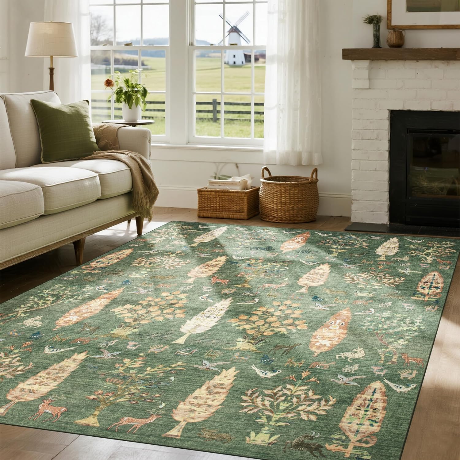 Vintage Faux Wool Area Rug