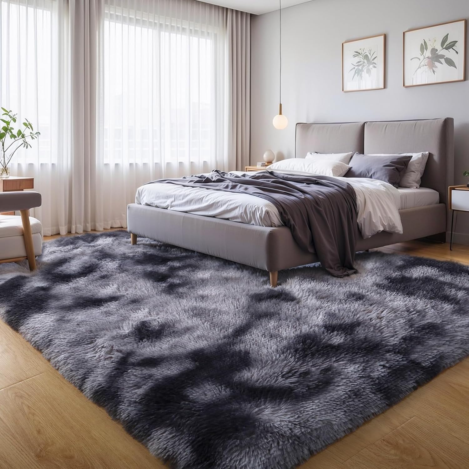 Pink Fluffy Shag Area Rug