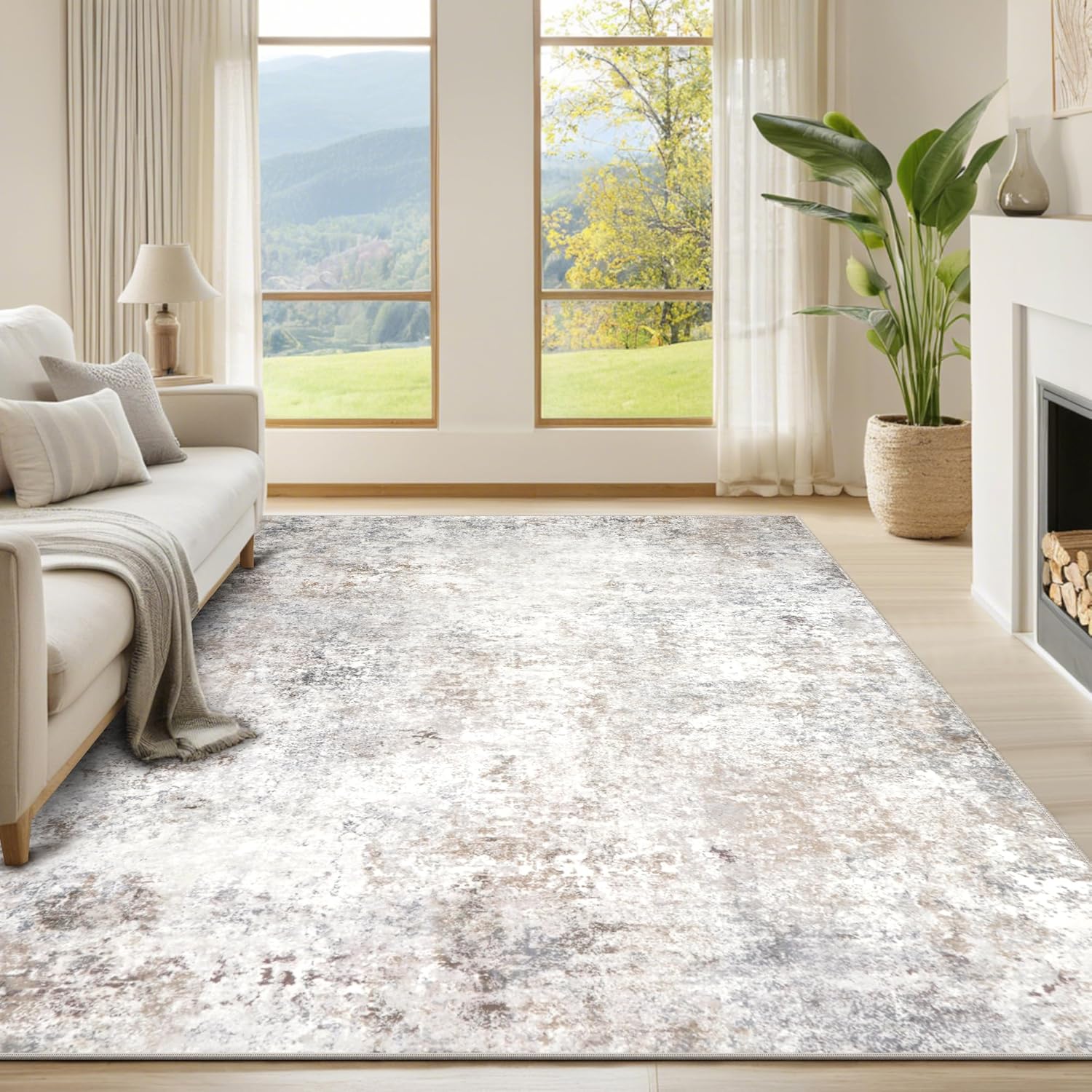 Vintage Faux Wool Area Rug