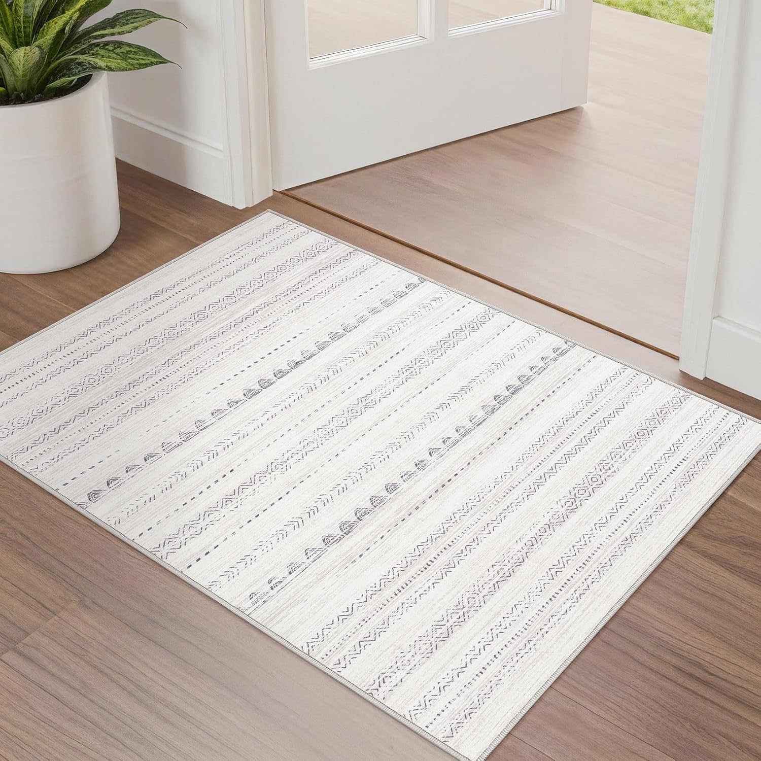 Boho Moroccan Washable Area Rug
