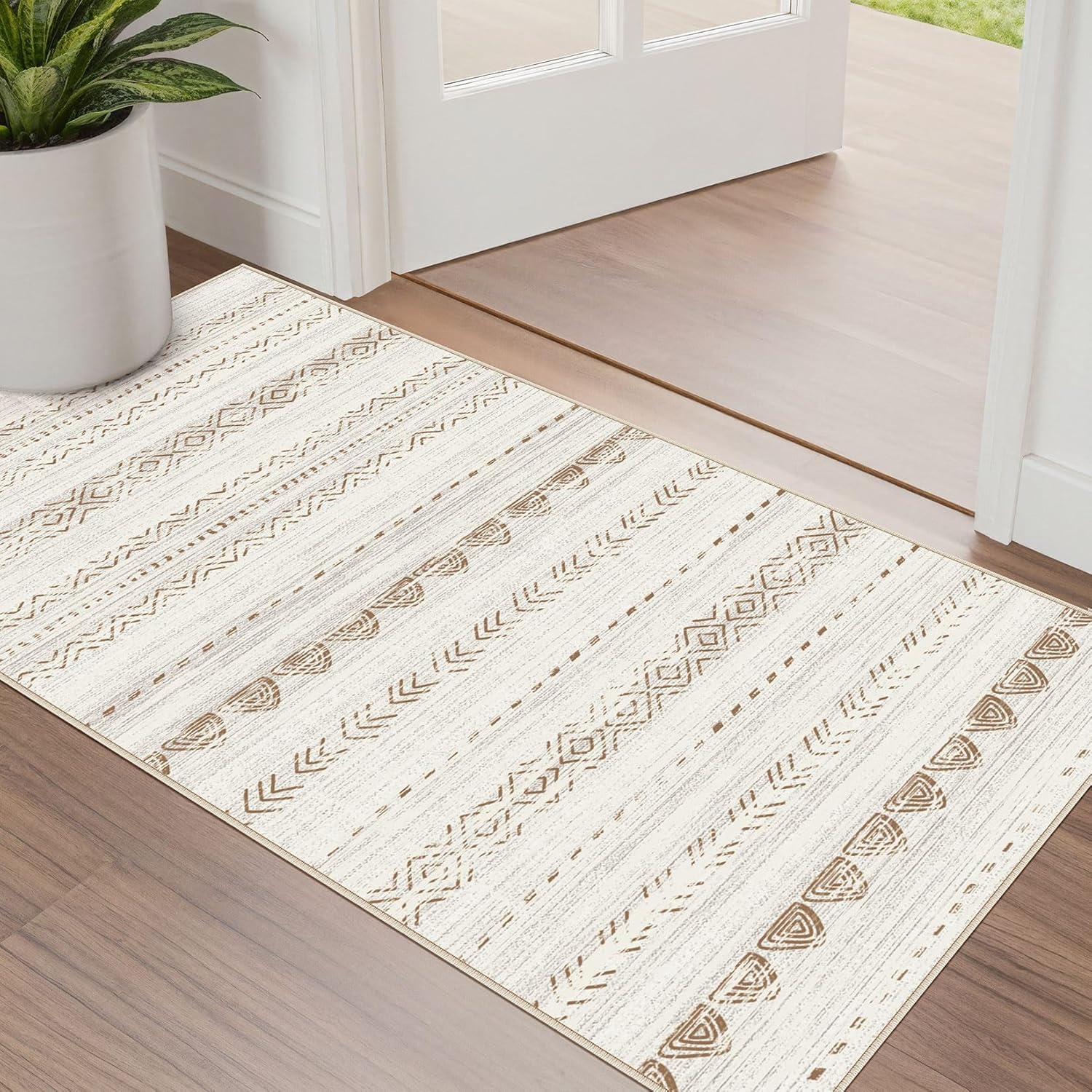 Boho Moroccan Washable Area Rug