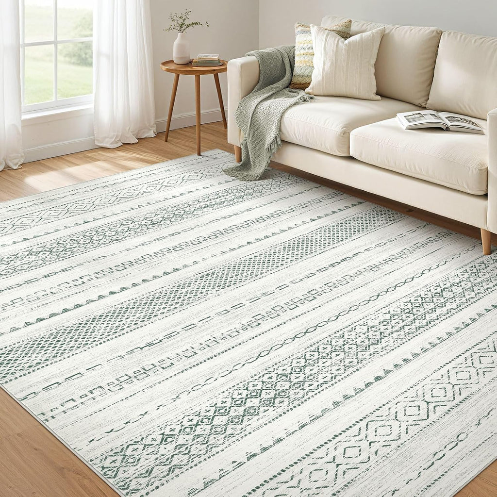 Boho Moroccan Washable Area Rug