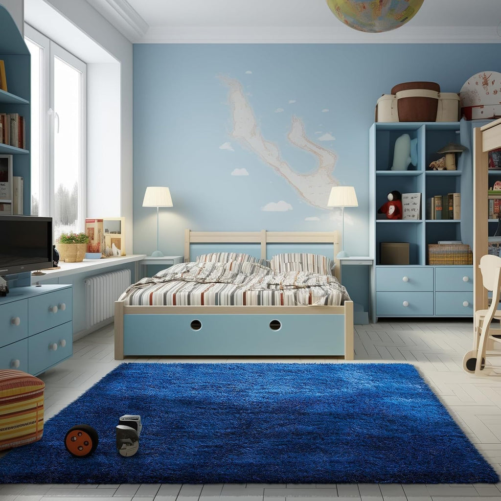 Grey Fluffy Shag Area Rug