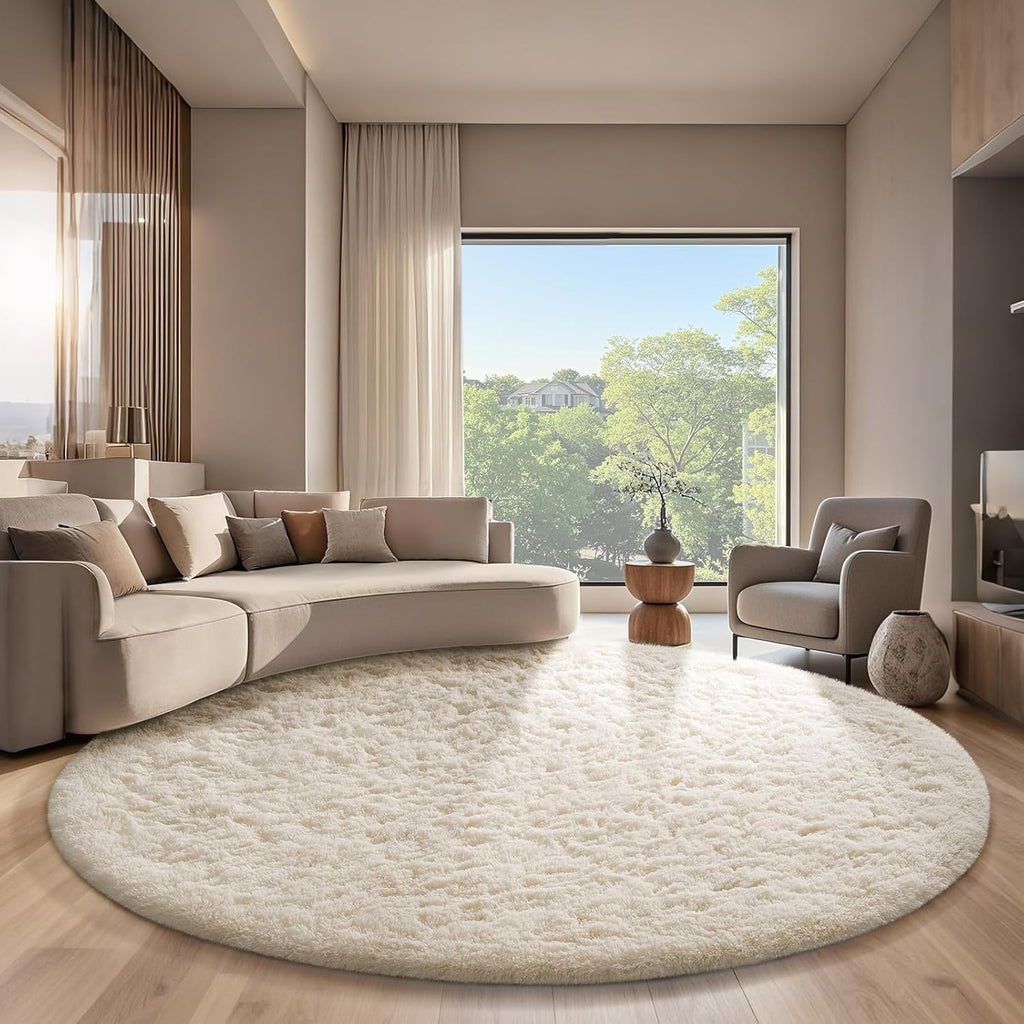 Grey Fluffy Shag Area Rug
