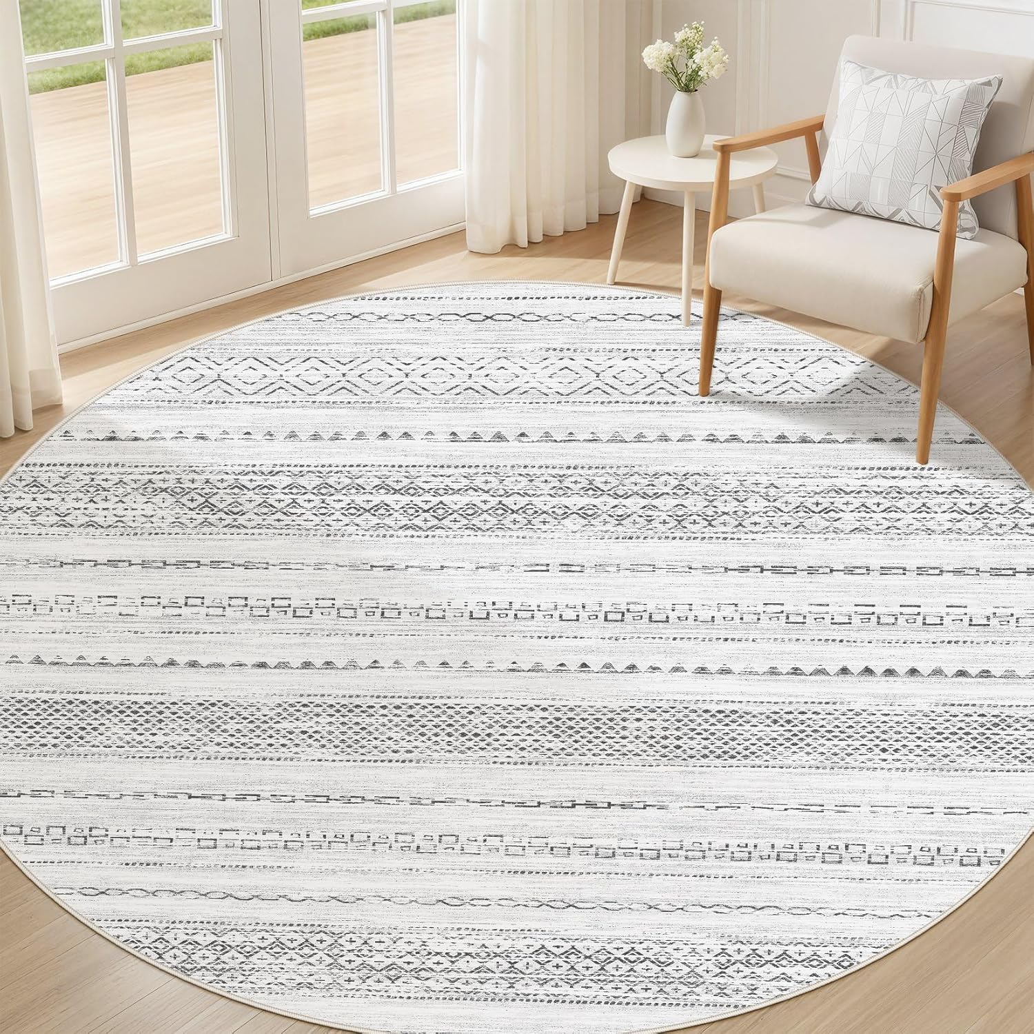 Boho Moroccan Washable Area Rug
