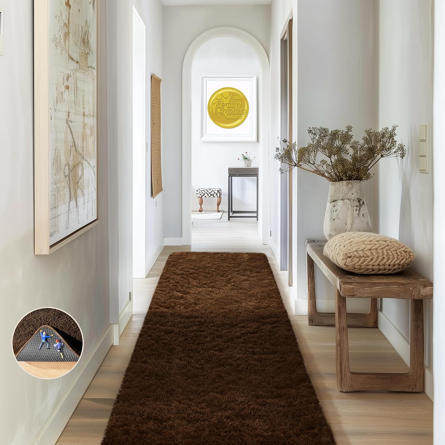 Grey Fluffy Shag Area Rug