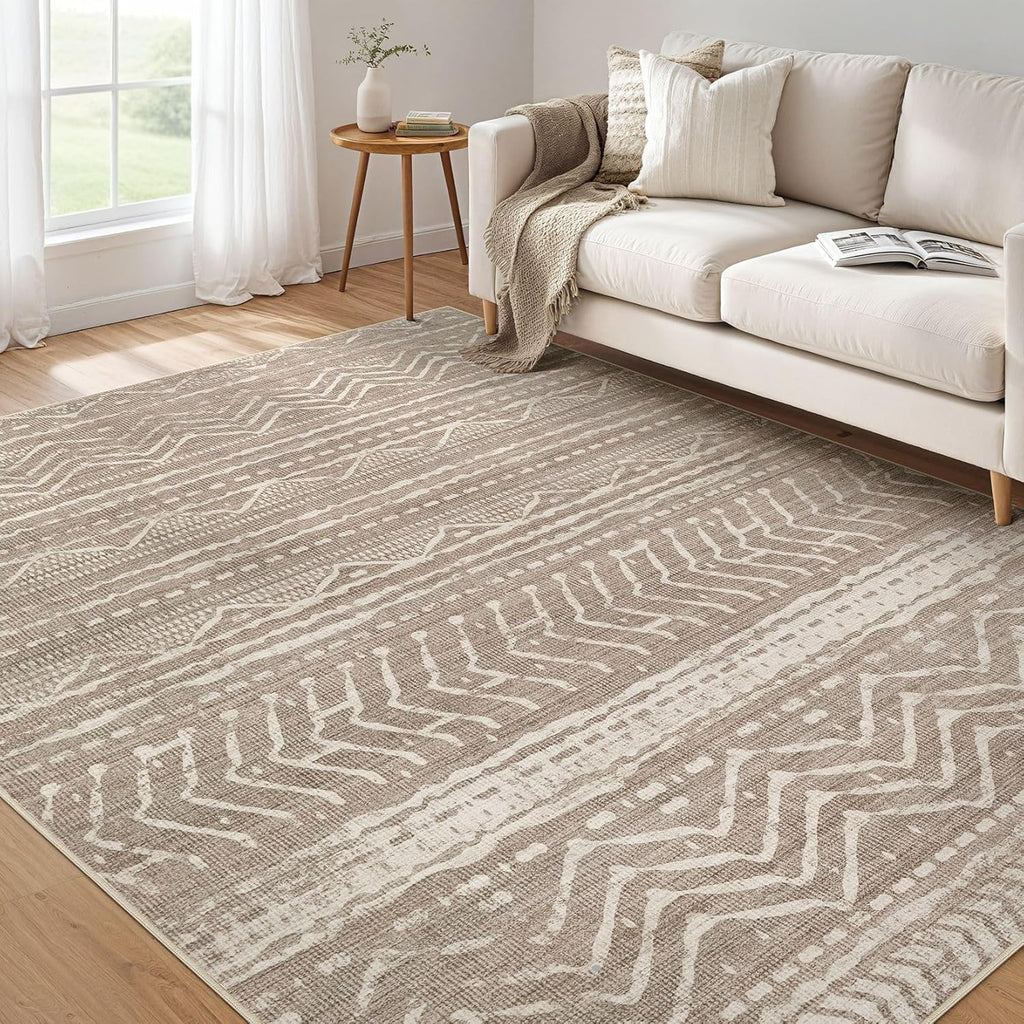 Boho Moroccan Washable Area Rug