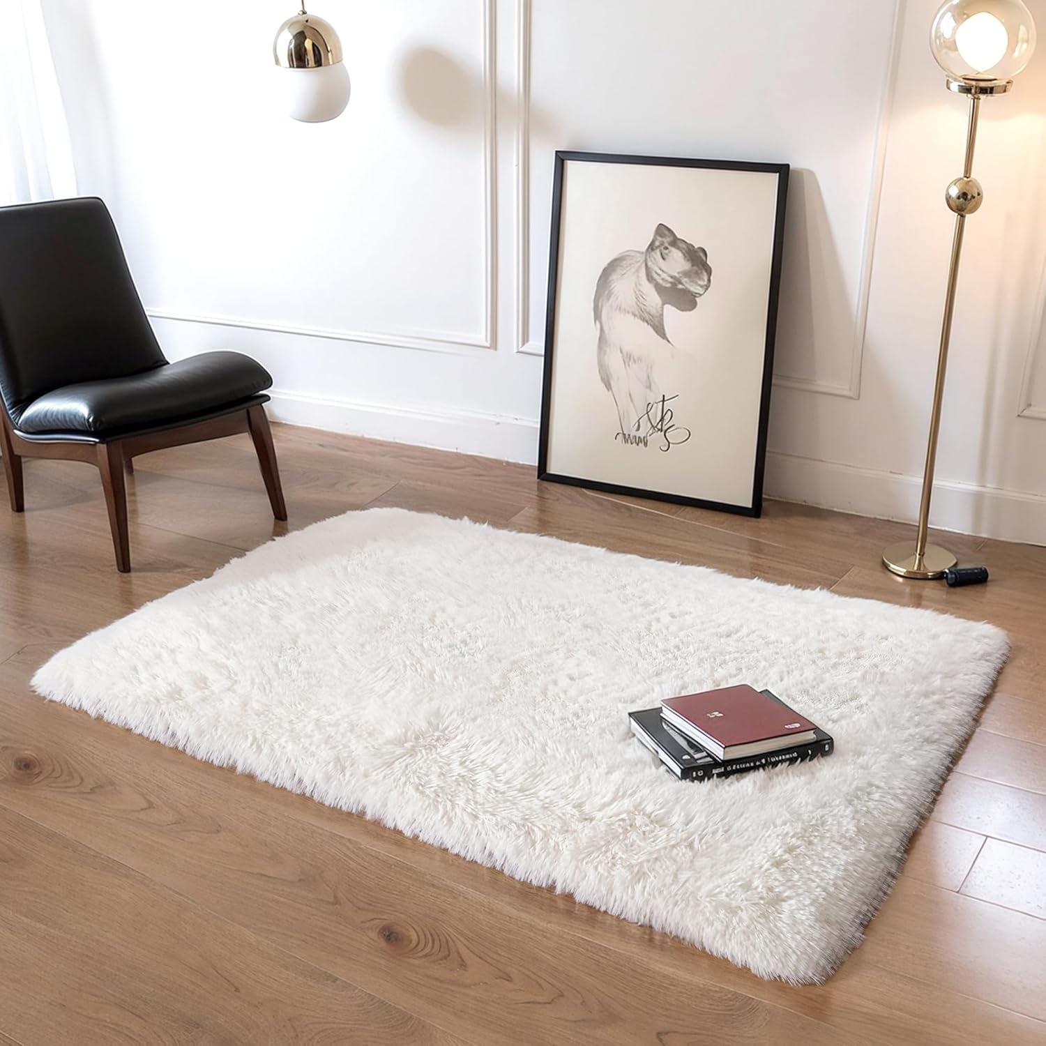 Pink Fluffy Shag Area Rug