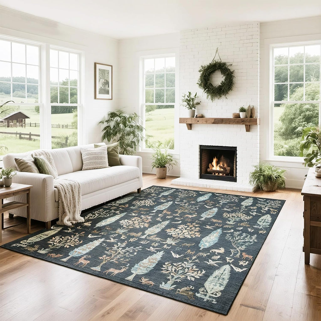 Vintage Faux Wool Area Rug