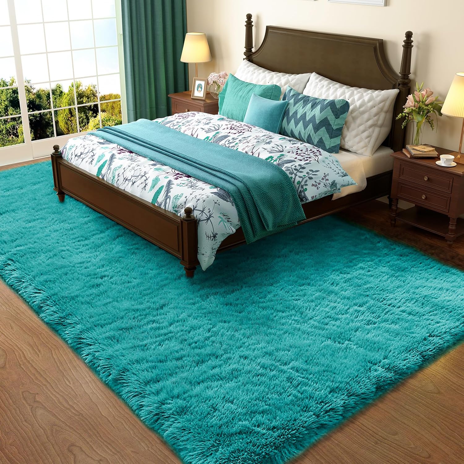Grey Fluffy Shag Area Rug