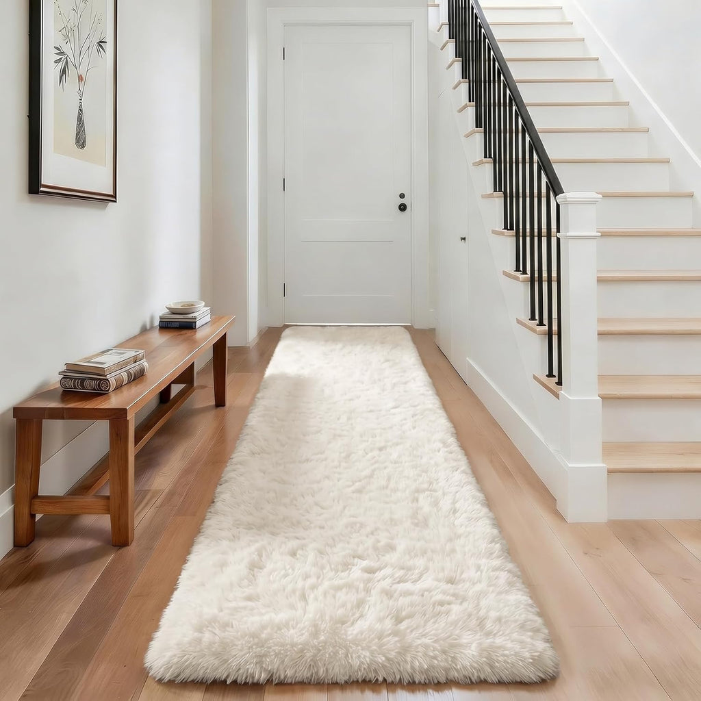 Grey Fluffy Shag Area Rug